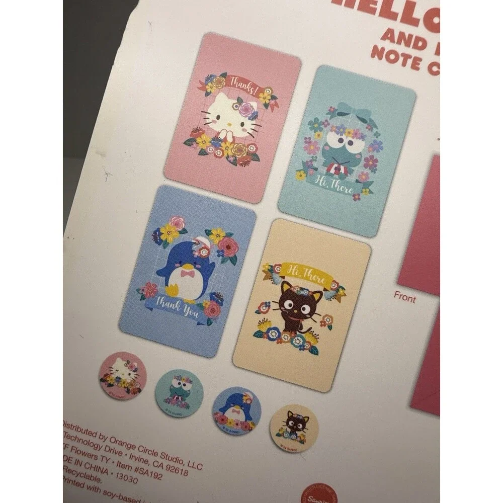 Hello Kitty 3 Pack Of 12 Bundle Note Card Set 36 Total Thanks Note Cards New